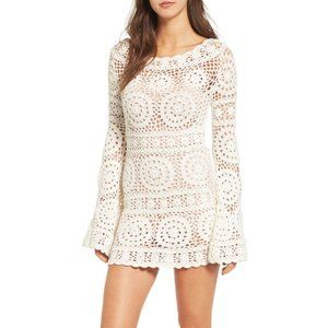 NWOT Majorelle Crochet Mini Dress w/ Bell Sleeves